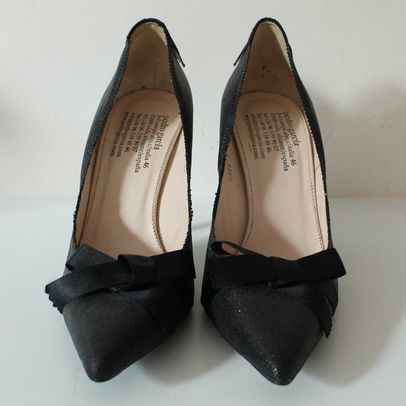 Pedro Garcia Noa Glitter Metallic Pumps Satin Bow Size 10 - Picture 4 of 10